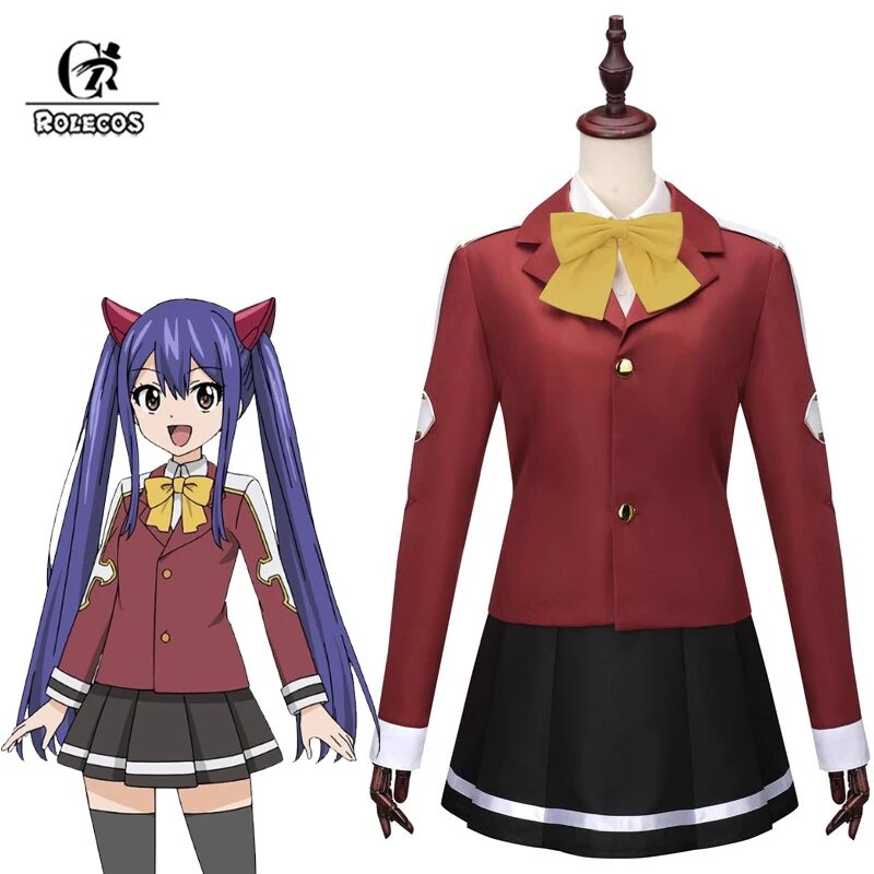 ROLECOS Fairy Tail 100 Years Quest Wendy Marvell Cosplay Costume Women Dress Uniform Halloween Carnival Party Outfit Fullset 1