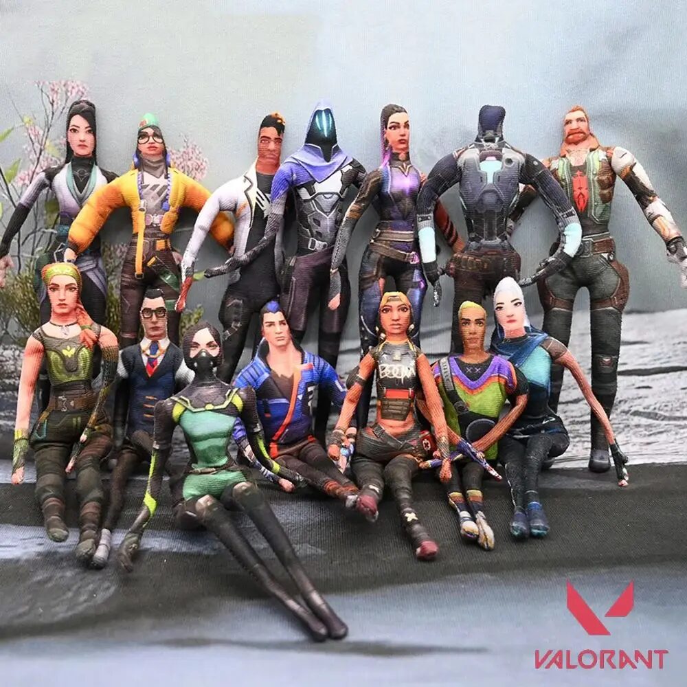 Valorant Jett Chamber Viper Sage Phoenix Kay Cosplay Doll Plush Poseable Jointed Anime Stuffed Figures Room Decor Xmas Gift 1