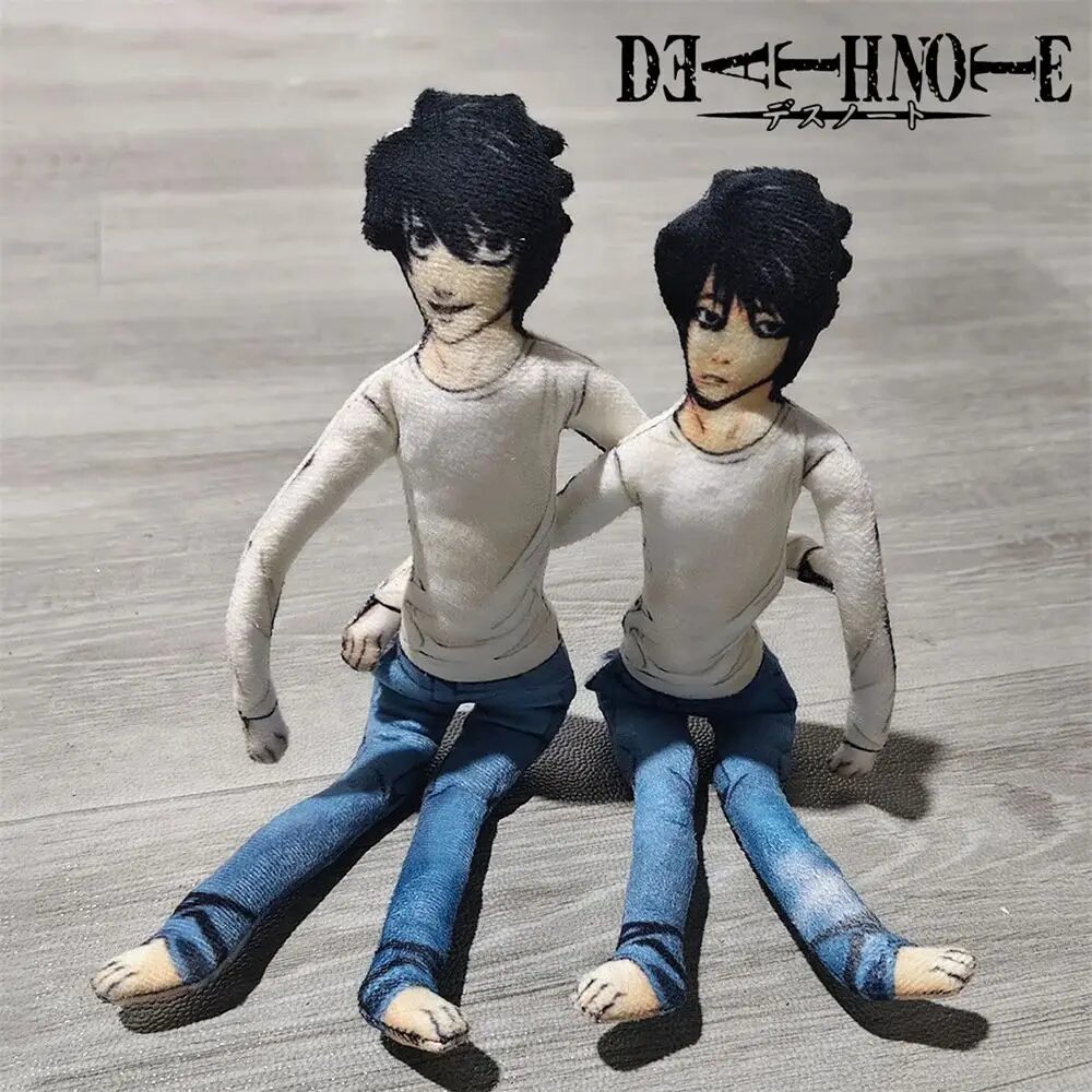 Anime Death Note L·Lawliet Cosplay Prop Doll Plush Stuffed Figure Dolls Room Decoration Abstract Joint Mobility Props Gift 1