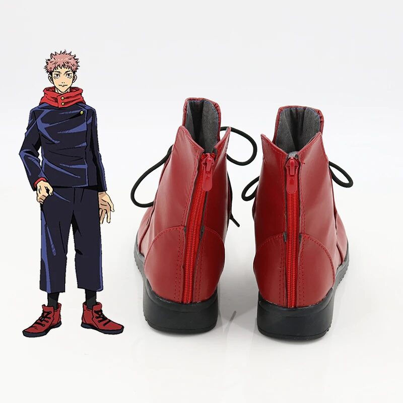 Neue Anime Jujutsu Kaisen Cosplay Schuhe Yuji Itadori Rot Stiefel Karneval Halloween Größe 35-48 4 New Anime Jujutsu Kaisen Cosplay Shoes Yuji Itadori Shoes Red Boots Women Men Carnival Halloween Shoes Size 35-48 4