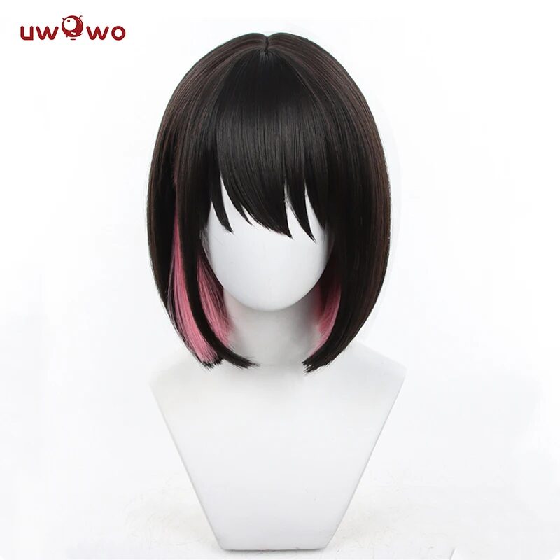 UWOWO Ellen Joe Wig Game Zenless Zone Zero/ZZZ Ellen Joe Maid Cosplay Wig Sort Black Hair 32CM 1
