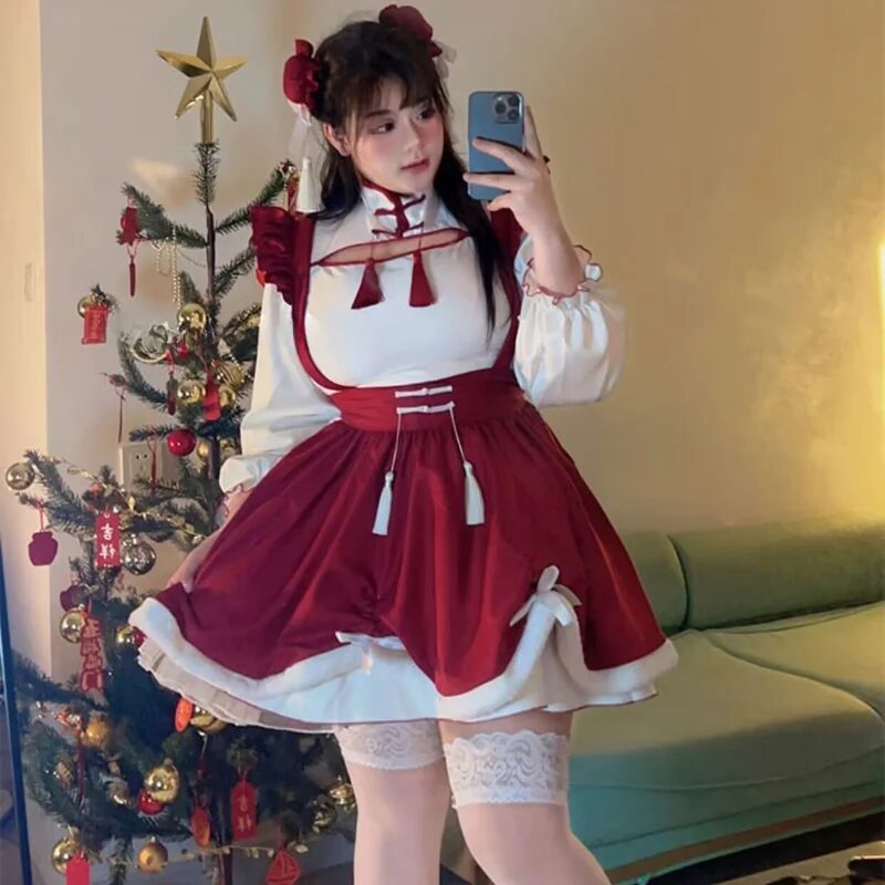 Anime Maid Lolita Costumes Soft Girl Love Live Cosplay Chinese Cheongsam Dress School Girl Party Kawaii Clothes Maids Outfit 5XL 1