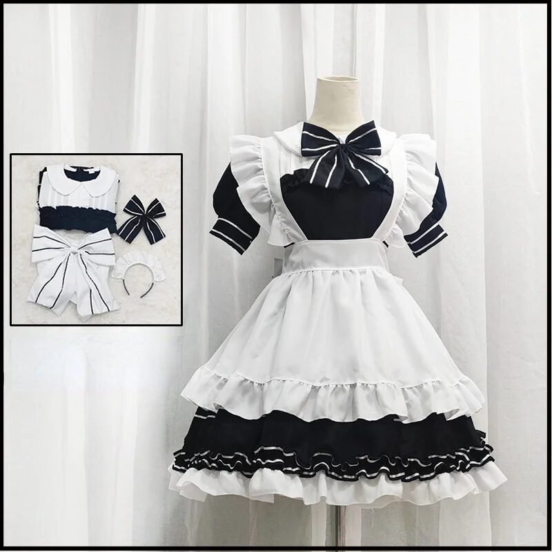 Japanese Kawaii Lolita Maid Costumes Anime Cosplay Halloween Little Devil Maid Outfits Peasant Blouse for Cute Girl Dropshipping 1