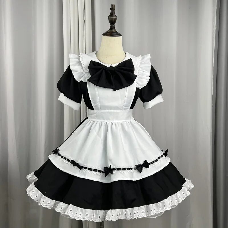 Japanese Soft Girl Maid Cosplay Costume Women Plus Size Gothic Lolita Princess Pink Dress Sweet Bow Love Live Cosplay Uniform 1