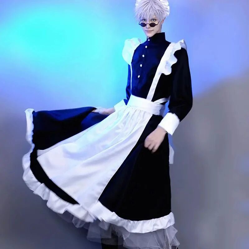 Women Maid Outfit Long Dress Apron Dress Lolita Dresses Men Clothes Unisex Cafe Costume Cosplay Anime Costumes Jujutsu Kaisen 1