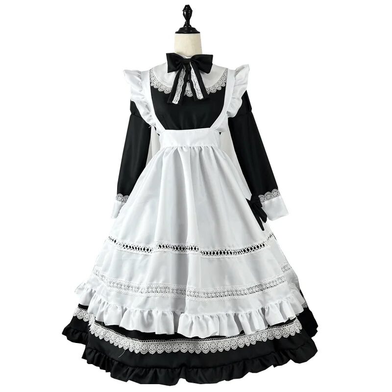 Classical Maid Costumes Anime Cosplay Japanese Kawaii Party Dress Plus Size White Apron Maid Outfits Carnival SchoolGirl Uniform 1