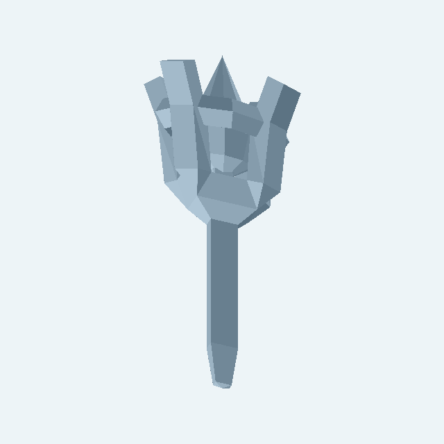 Fantasy-Fackel mit Flamme als 3D-Modell